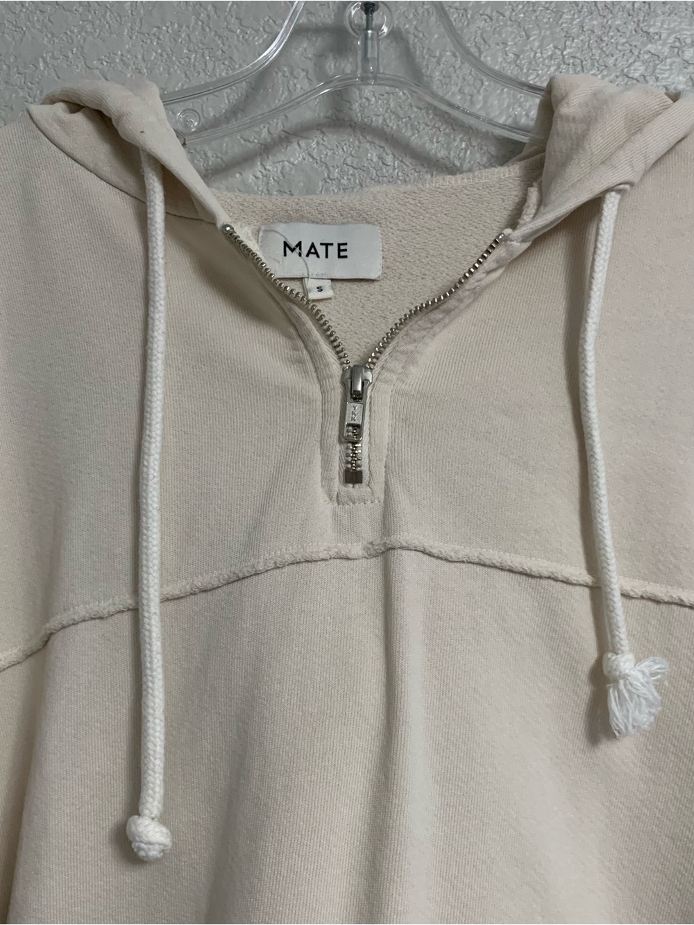 Mate The Label 1/4 Zip Hoodie Sweatshirt Womens S Organic Cotton French Terry - Picture 3 of 15